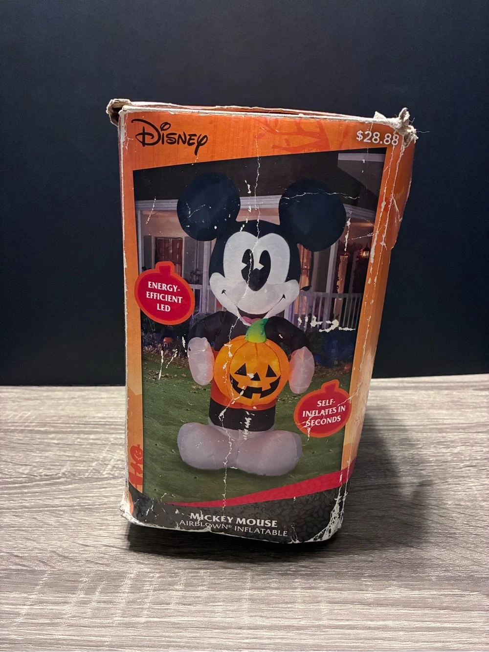 Disney Mickey Mouse W/ Pumpkin Airblown Inflatable 5ft Tall Halloween